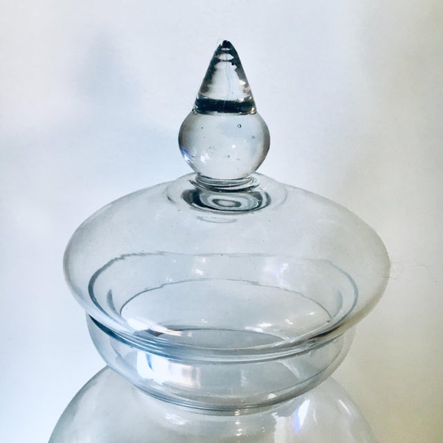 Blown Glass Footed Apothecary Jars With Lidsa Pair Chairish