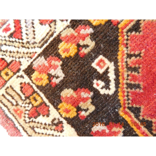 Textile Vintage Afghan Rug Mat - 1'6" X 1'7" For Sale - Image 7 of 8