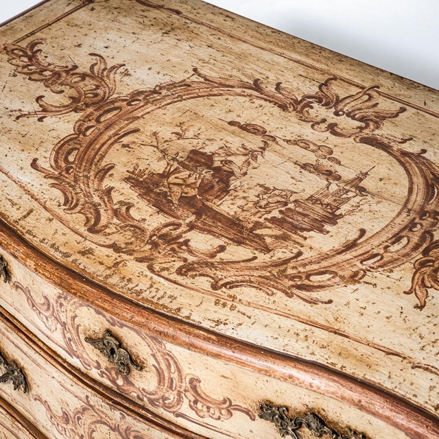 Baroque Hand-Painted Commode, 18th Century For Sale - Image 10 of 12