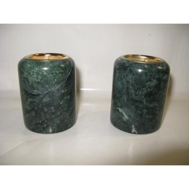 1980s Green Marble Candle Holders a Pair Chairish
