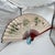Vintage hand-painted silk wall fan with bamboo ribs, featuring an elegant crane and lotus flower motif. A beautiful...
