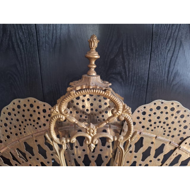 Peacock Tail Spark Shield in Bronze and Iron, 1960s For Sale - Image 4 of 12