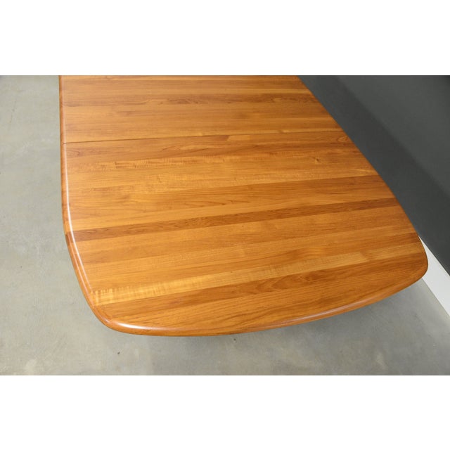1970s Refinished 99” Danish Modern Solid Teak Dining Table For Sale - Image 10 of 12