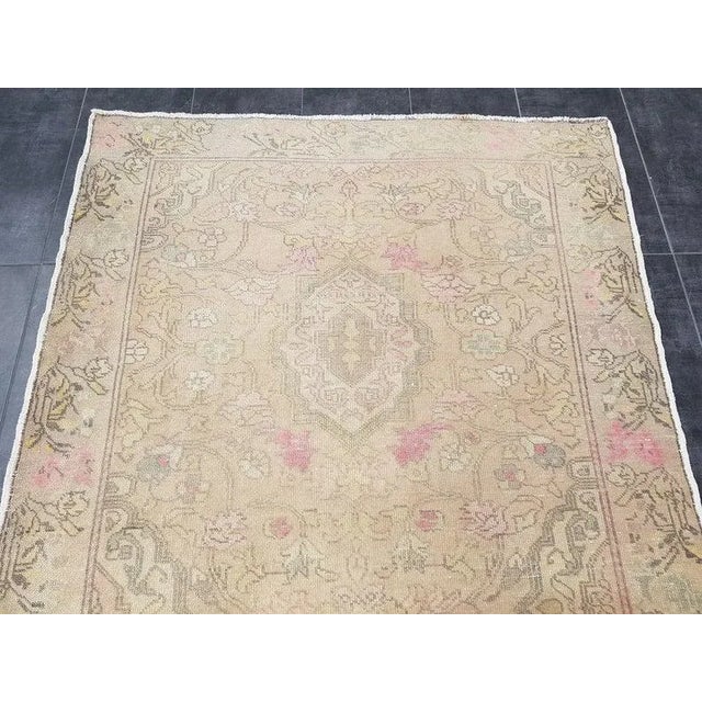 1960s Vintage Turkish Handmade Wool Rug-4’4’x7’10" For Sale - Image 10 of 11