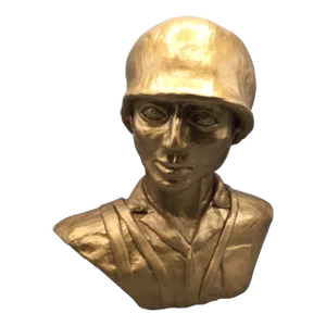 Gold Military Male Bust Hand Molded