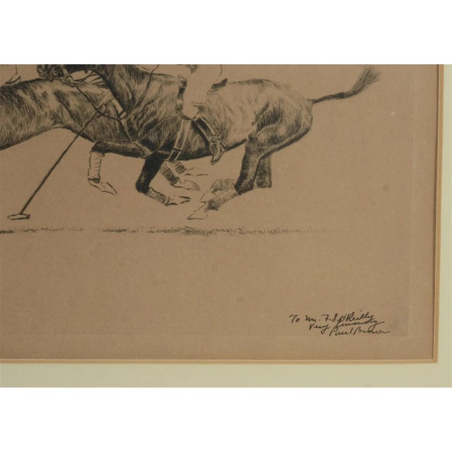 Traditional Paul Brown 3 Polo Players Attacking Goal Drypoint Etching For Sale - Image 3 of 4