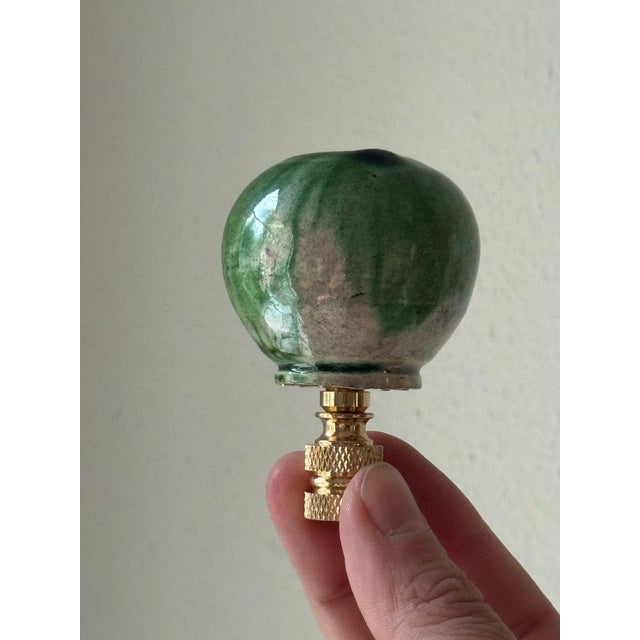 Green Miniature Vintage Mexican Michoacán Patamban Folk Art Potter Vase Lamp Finial For Sale - Image 8 of 9