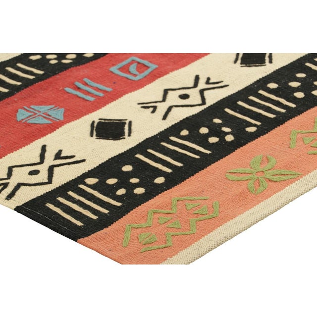 Rug & Kilim’s Suzani Style Kilim With Stripes and Tribal Geometric Patterns For Sale In New York - Image 6 of 7