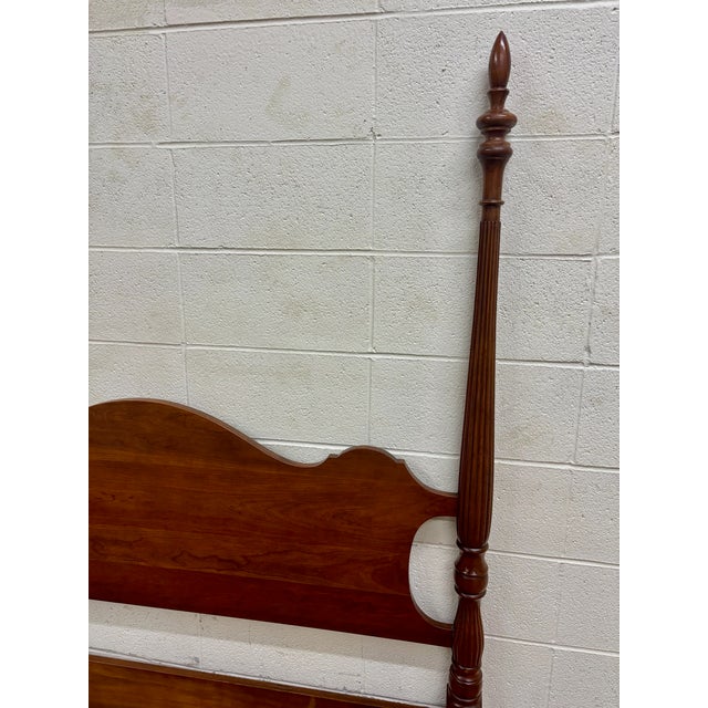 Brown Vintage Statton Trutype Americana Full Size Chippendale Low Poster Bed For Sale - Image 8 of 11