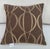 This set of four brown and gold custom Sunbrella pillows are made with high-performance fabric suitable for use indoors or...
