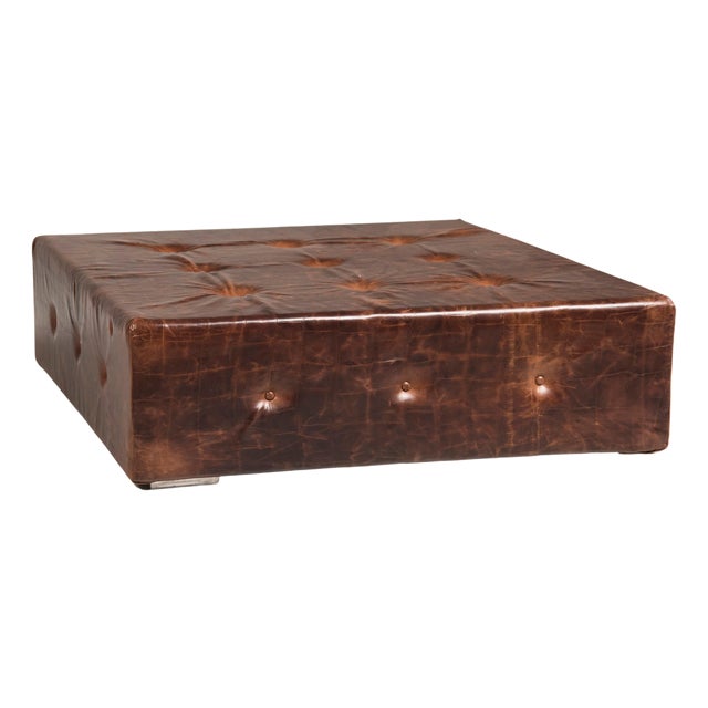 Brown Squared Ottoman For Sale
