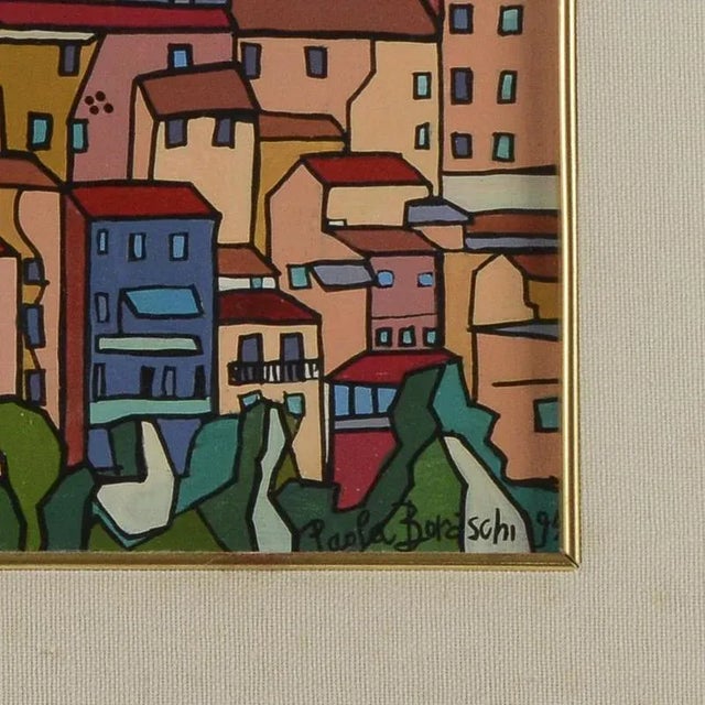 Postmodern Boraschi, Landscape Macerata, Canvas, Framed For Sale - Image 3 of 7