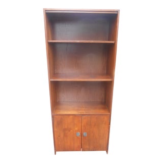 Vintage 1960's Mid-Century Modern Walnut Book Shelf Wall Unit For Sale
