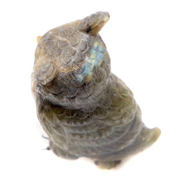 Mid 20th Century Vintage Hand Carved Stone Owl Figurine For Sale - Image 5 of 13