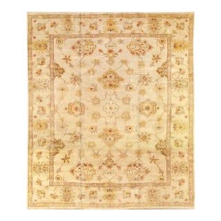 Pasargad Ivory Fine Hand Knotted Oushak Rug 12' X 14' For Sale
