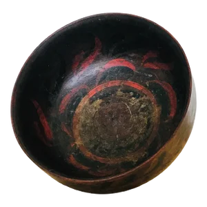 19th Century Swedish Paint Decorated Wood Bowl