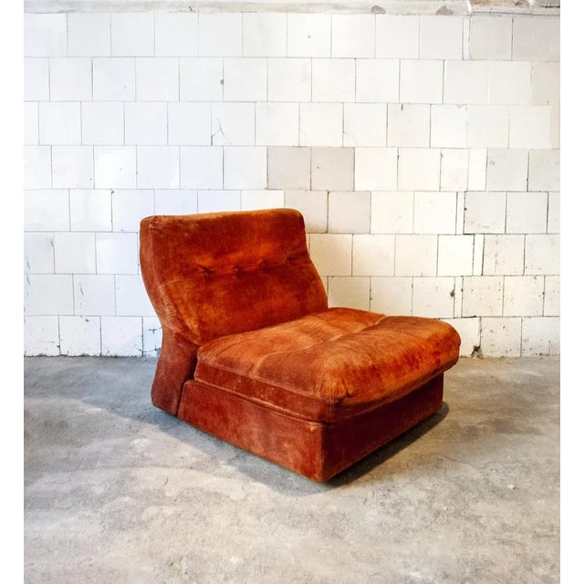 Mid-Century Modern Suede Sofa Set by Antonello Mosca for Cinova Italia 1960s, Set of 3 For Sale - Image 3 of 12