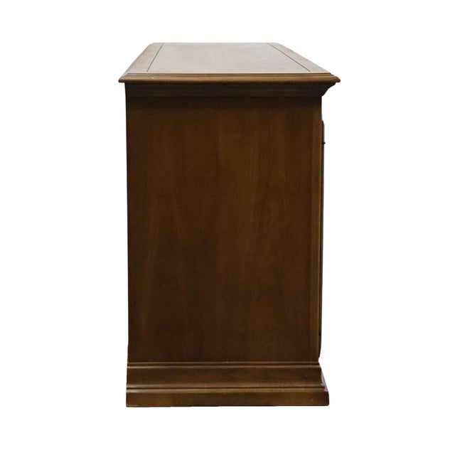 Late 20th Century Drexel Furniture Solid Pecan Italian Mediterranean Style 68" Buffet Sideboard For Sale - Image 11 of 11