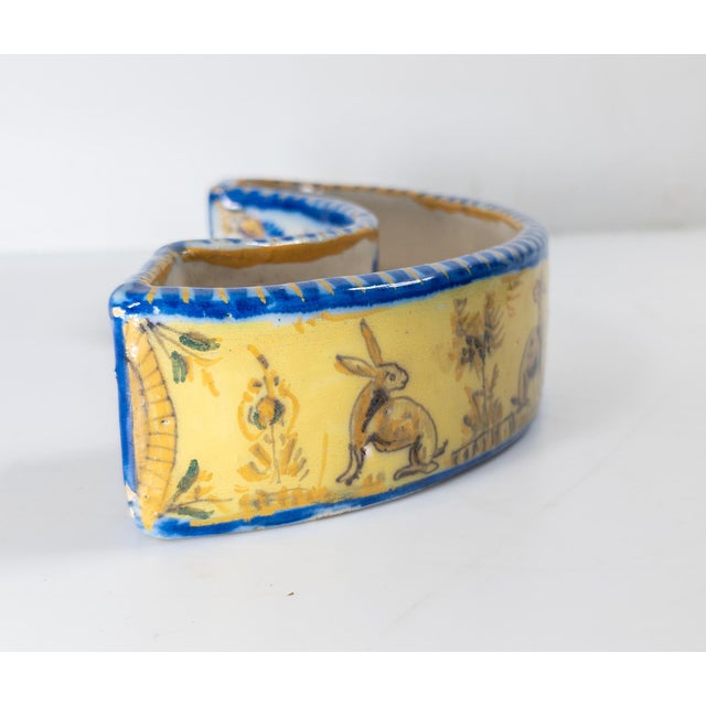 Mexican 20th Century Spanish or Mexican Talavera Majolica Faience Demilune Bowl For Sale - Image 3 of 10