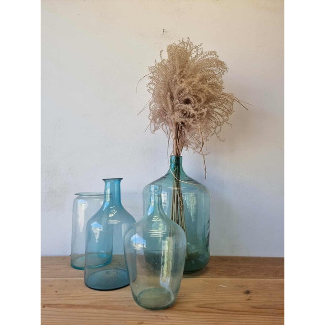 Glass Vintage Glass Bottles and Vases, 1940s, Set of 4 For Sale - Image 7 of 15