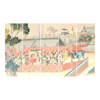 36" * H100"/Panel* 5ps, Chinese Traditional Gongbi Painting Wallpaper, Dream of the Red Chamber Wallpaper, 5 Panels For Sale