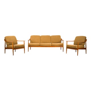 Mid-Century Lounge Chairs and 3-Seater Sofa by Walter Knoll Antimott, 1960s, Set of 3 For Sale