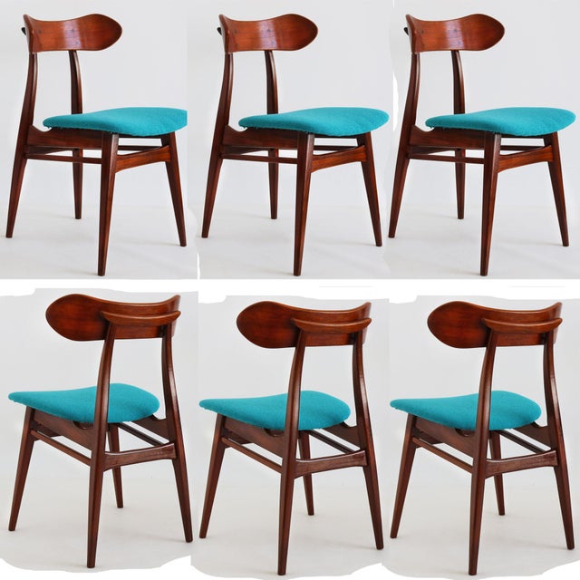 Vintage Dining Chairs by Louis Van Teeffelen, 1950, Set of 6 For Sale - Image 13 of 13