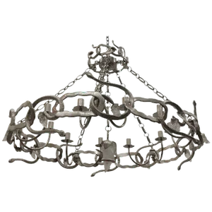 Cast Bronze and Rock Crystal Serpent Chandelier