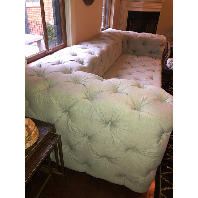 Modern Restoration Hardware Soho Tufted Sofa Chairish