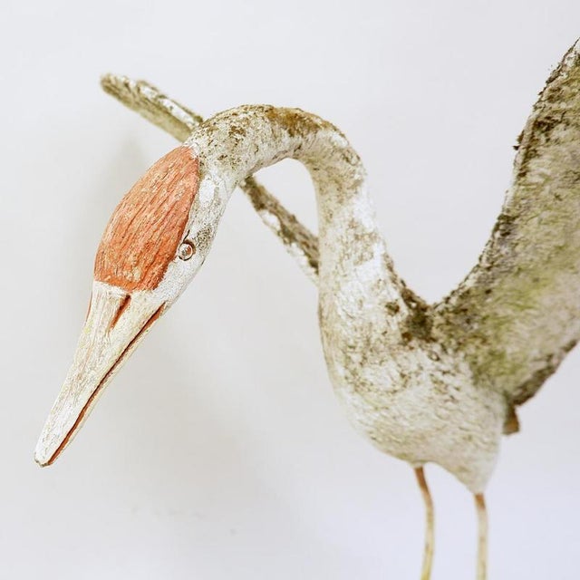 Decorative Outdoor Heron Sculpture Wear consistent with age and useMeasures : 93cmx70cm H:98cm Materials : cement