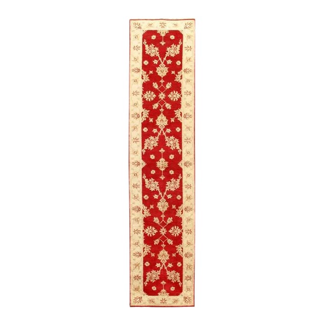 Pasargad Red Hand Knotted Oushak Runner For Sale