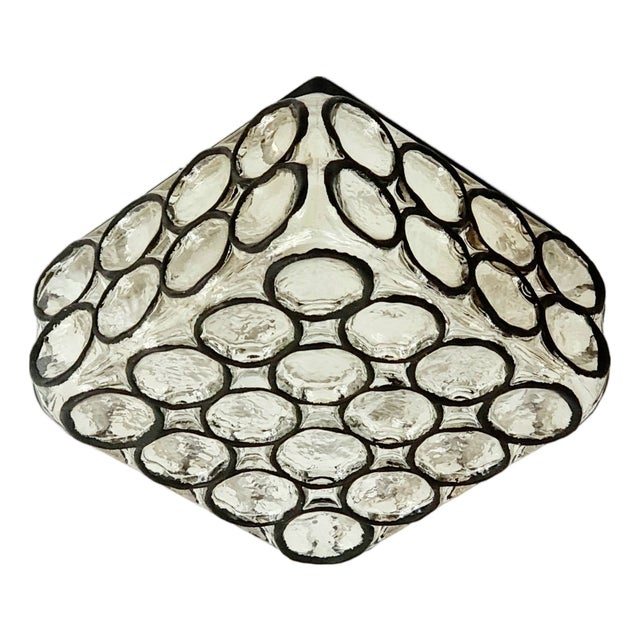 Mid-Century Glass Flush Mount from Limburg, Germany, 1960s For Sale
