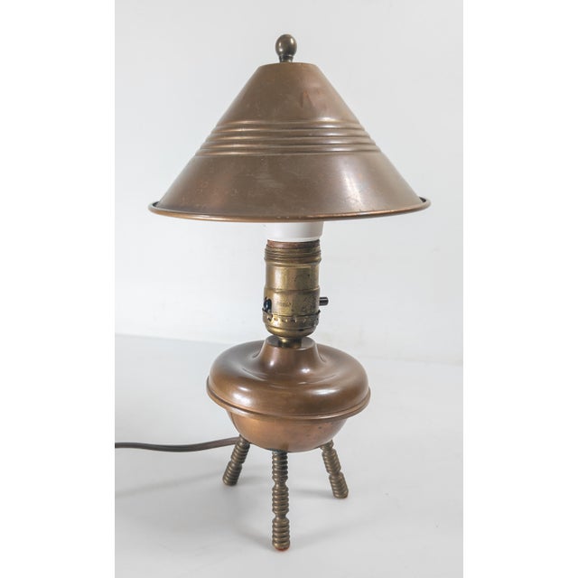 Metal 20th Century Copper Arts & Crafts Mission Style Desk or Boudoir Table Lamp For Sale - Image 7 of 13