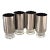 Mercury Coated Collins Glasses Footed High Ball Tumblers Silver 5.875" For Sale