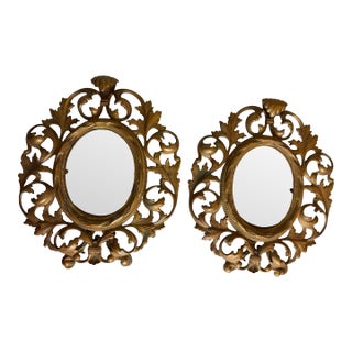 Pair of Antique Rococo Revival Brass Easel Frames Gilt Finish For Sale