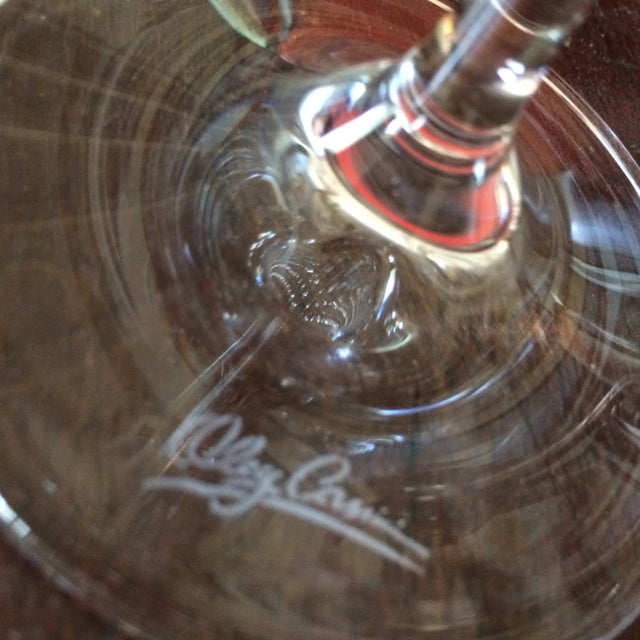 1980s Signed Oleg Cassini Crystal Wine Glasses - Set of 4 For Sale In Sacramento - Image 6 of 7