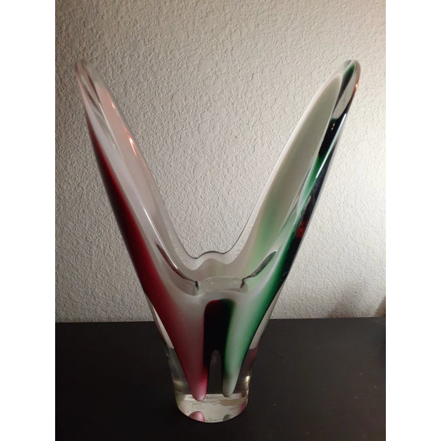 1962 Signed Flygsfors Coquille Paul Kedelv Sweden Sommerso Vase For Sale - Image 9 of 10