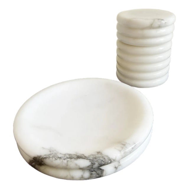 Marble Lighter and Ashtray Set, Italy, 1950s For Sale
