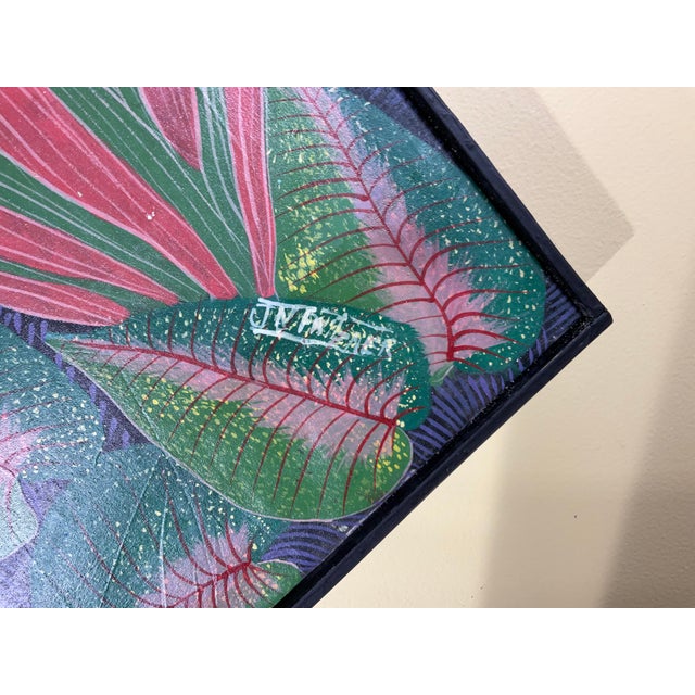 Captivating Haitian Jungle Scene With Macaws - Signed Original Art For Sale - Image 10 of 12