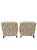 Lee Industries Pair of Lee Industries Floral Upholstered Lounge Chairs With Brass Casters For Sale - Image 4 of 12