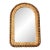 Vintage Arched Wall Mirror | Rattan and Wooden Bead Frame For Sale