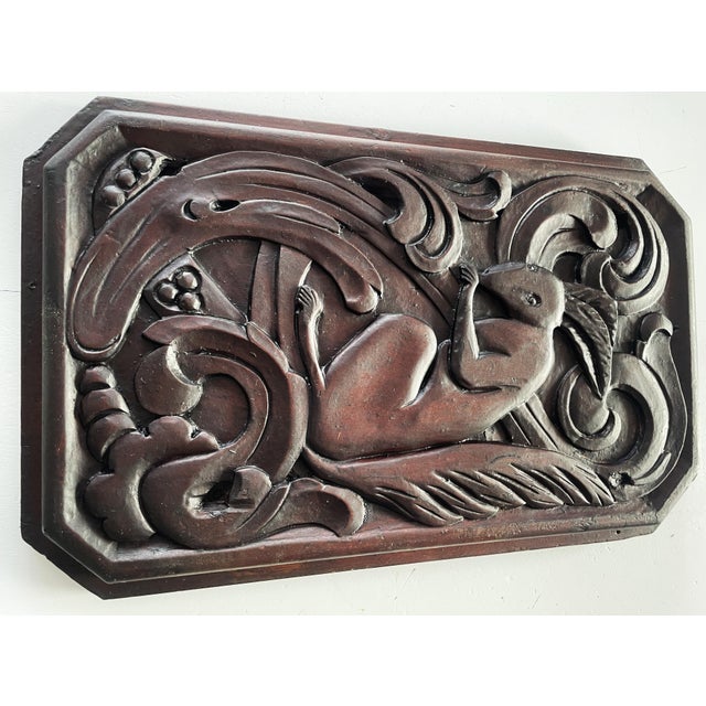 Art Nouveau Squirrel Wood Relief, 1800s For Sale - Image 3 of 12
