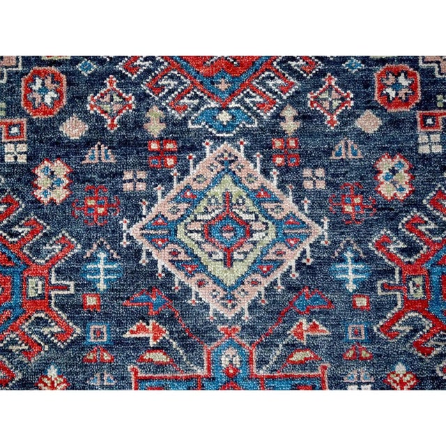 2010s Black, Soft and Vibrant Pile, Karajeh Heriz Geometric Design, Supple Collection, Plush and Lush, 100% Wool Hand Knotted, Oversize Oriental Rug For Sale In New York - Image 6 of 12