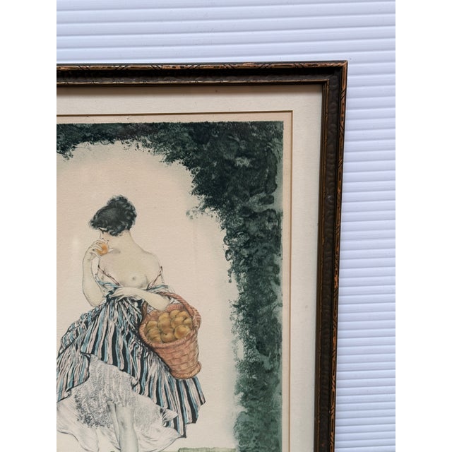 Printmaking Materials Early 20th Century Louis Icart "Le Panier De Pommes" Signed Lithograph For Sale - Image 7 of 12