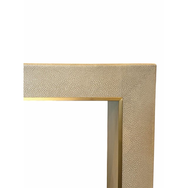 Contemporary Faux Shagreen-Embossed Console Table by Restoration Hardware For Sale - Image 3 of 4