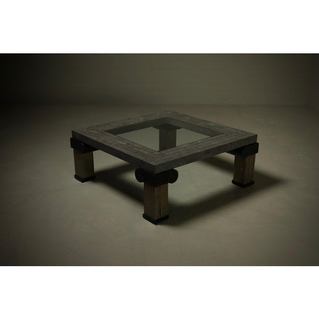 Tessellated Stone and Brass Coffee Table from Maitland Smith, 1980s For Sale - Image 12 of 12