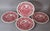 Set of four vintage English Copeland Spode “Tower” red transferware plates, circa 1920s–1930s, featuring the celebrated...