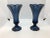 1980s Vintage 1980s Blue Fostoria Glass Vases - a Pair For Sale - Image 5 of 5