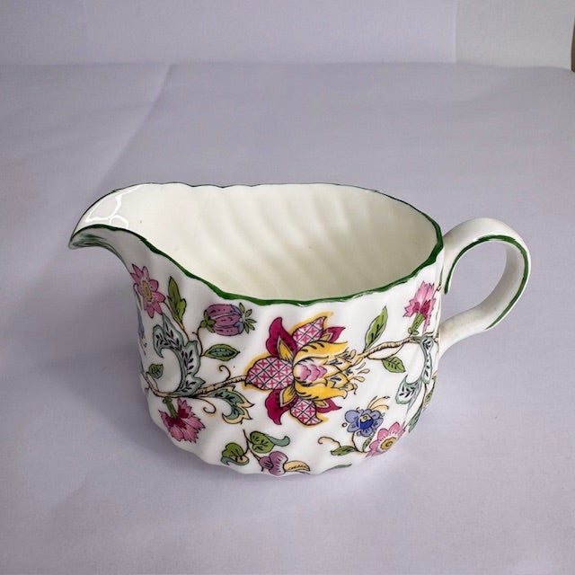 Vintage Minton Haddon Hall English Bone China Tea Set, 17 Pieces, Floral Chintz Pattern For Sale - Image 10 of 15
