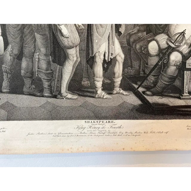 Sculpture Materials Antique 1798 Shakespeare Engraving by Thomas Ryder – Henry Iv, Falstaff, Large Boydell Print For Sale - Image 7 of 13